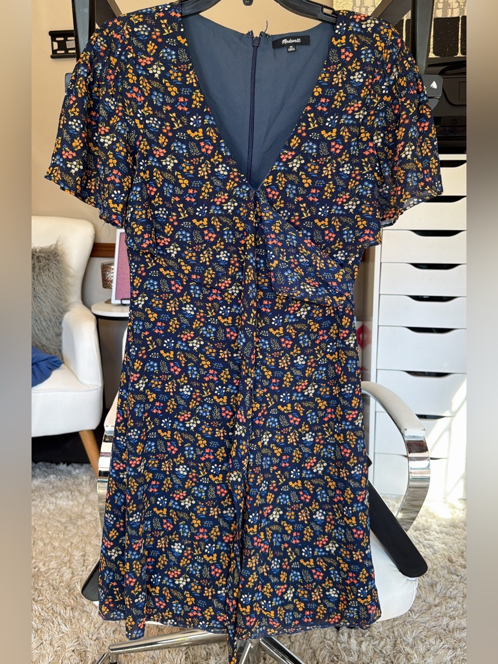 Madewell Floral Print Midi Dress